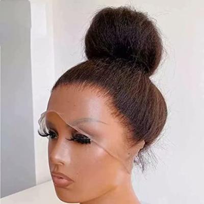 China Top Quality Unprocessed Brazilian Yaki Hair For Black Women Pre Plucked Virgin Hair Yaki Lace Frontal Wig 360 Lace Frontal Wig for sale