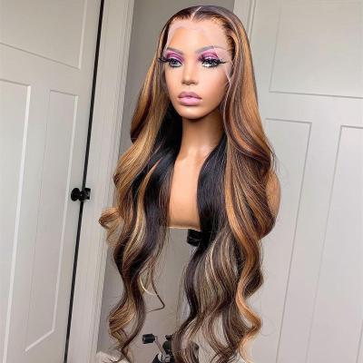 China Wholesale Hunan Deep Wave Lace Front Wigs Highlight Wet Hair Wig Grade 10a Glueless And Wavy Highlighted Virgin Hair Wigs For Black Women for sale