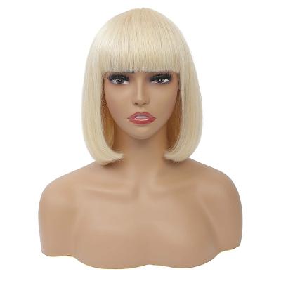 China 613 Silky Straight High Quality Glueless Hair Front Lace Wig Brazilian HD Wave Hair Elastic Band Human Hair Lace Closure Wig Bob for sale