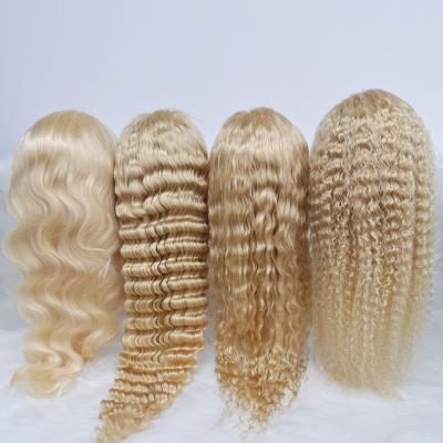 China Blonde Deep Wave Lead With Highlight Frontal Deep Wave Wigs 250% Density Human Hair Wigs 360 Lace Wig Raw Virgin Hair Wig for sale