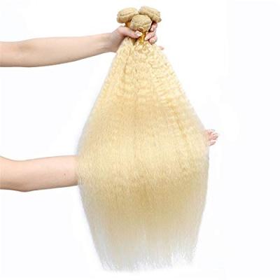 China 40 Inch Yaki Straight Blonde Curly Blonde Deep Wave 613 Deep Afro Bundles Human Hair 613 Blonde Brazilian Blonde Virgin Hair Extension for sale