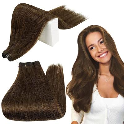 China Deep Wave 100% Virgin Brazilian Remy Hair Extensions Thick End Human Hand Tied Unprocessed Raw Vendor Double Drawn Hair Weft Extensions for sale