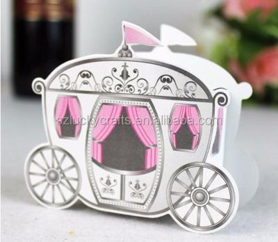 China Lovely Fairy Tale Pumpkin Carriage Paper Wedding Chocolate Box Newborn Gift Favor Recyclable Wholesale Cheap Pink Gift Box for sale