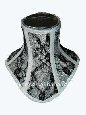 China Sexy white with black lace overlay neck corset for sale