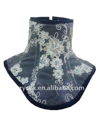 China Sexy blue with white flower lap neck corset for sale