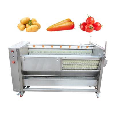 China Good performance automatic fruit and vegetable brush washing machine for carrot and potato cleaning equipment for sale