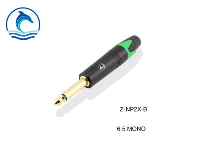 China 6.35 Mono TR Video Connector 2 Pole Mono Male Plug , 6.35 Stereo Power Amplifier Plug Z-NP2X-B for sale