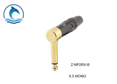 China Tipo de ángulo recto varón estéreo de Jack 6,35 del negro vídeo del conector del TR 6.35m m Z-NP2RX-B en venta