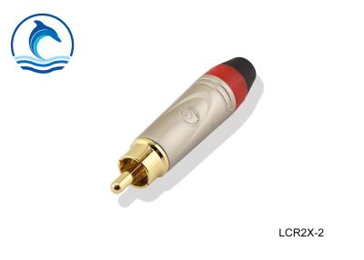 China Género masculino del conector LCR2X-2 del enchufe RCA del chapado en oro para el cable de altavoz que atornilla en venta