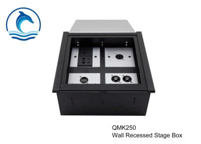 China QMK250 Wall Recessed Stage Box Aluminum Alloy Box With Four Space 86 Panels for sale