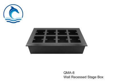 China 32 Sockets Wall Recessed Stage Box QMA-8 Recessed Outlet Box Black Color for sale