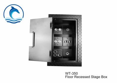 China WT-350 24 Sockets Recessed Stage Box Black Color Recessed Floor Outlet Box for sale