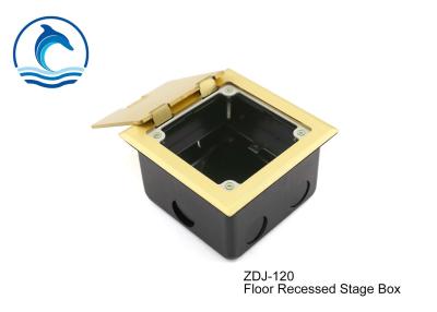 China ZDJ-120 120*120mm Recessed Outlet Box , Floor Mount Electrical Box Metal Texture for sale