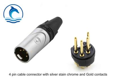 China El oro entra en contacto con la vivienda de plata de los conectores audios del alambre del conector macho/CL-4MX de Xlr en venta