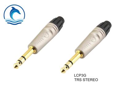 China LCP3G TRS Microphone Connector 6.35mm Gold Plated TRS Stereo Cable Connector for sale