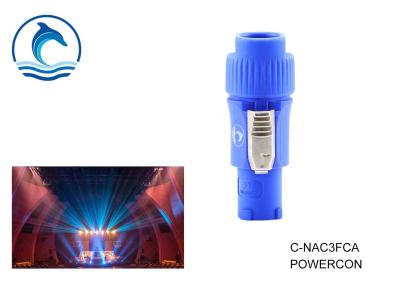 China Blue NAC3FCA Powercon Lockable Cable Connector Power In Screw Terminals Eco Friendly Material for sale