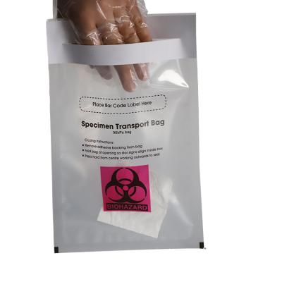 China Disposable plastic zipper biohazard specimen bag 95kpa plastic safetybag plastic specimen bag for hospital laboratory use for sale