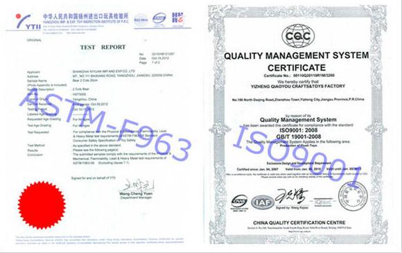 ASTM&ISO9001 - Bobo's Toy&Gift Co.,Ltd.Yangzhou