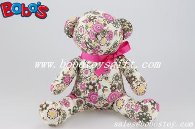 China Oso de peluche relleno diseño de Fanishon de la tela de la impresión de la flor como regalos del aniversario en venta