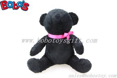 China Personlized Gifts New Design Plush Toy Teddy Bears In Black Color With Pink Ribbon for sale