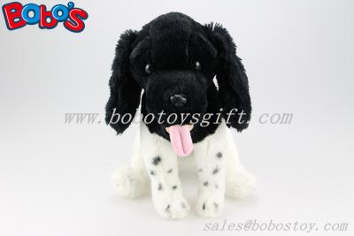 China 10''Customized Plush Stuffed Black Dog Animal In Sitting Position for sale