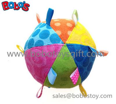 China Safety Plush Baby Ball Toy Stuffed Infant Ball Toy With Ribbon for sale