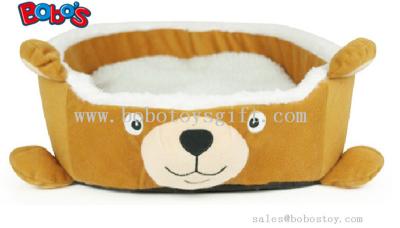 China New Design Plush Cartoon Bear Shape Puppy Dog Cat Bed Pet Bed for sale