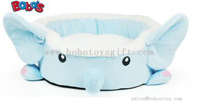 China Lovely Plush Cartoon Blue Elephant Shape Pet Bed for Puppy Cat Dog for sale