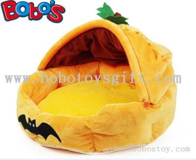 China Specially Design Plush Stuffed Pumpkin With Bats Pet Bed As Hallowmas Gift for dog cat for sale