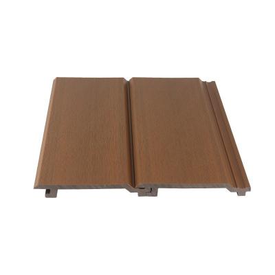 China Fireproof 145x20.5mm WPC Cladding Panel Brown And Exterior Wood Plastic Composite Wall Board For Project for sale