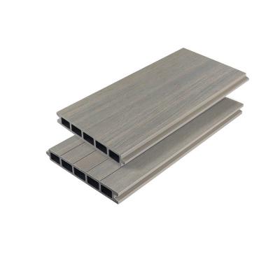 China Outdoor Terrace Anti - Corrosion Plastic Wood Board 170x24mm Gray Enclosure Fence WPC Guardrail Panel for sale