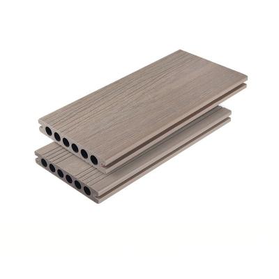 China Kakifarbiges anti- Mehltau WPC Decking-Boden-Holz-zusammengesetzte Plastikbodenplatte 138x23mm außerhalb des Hof-Dekors zu verkaufen