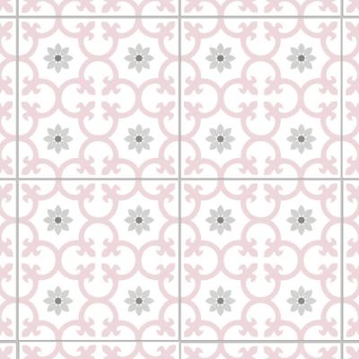 China Durable 250x250mm Pink Flower Ceramic Rustic Tile And Non-Slip Wall Tiles For Kitchen And Bathroom for sale