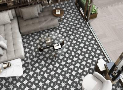 China Octagon Pattern Artistic Wall Tiles 25x25cm Rustic Floor Tiles Light Luxury Interior Tiles For Living Room And Patio for sale