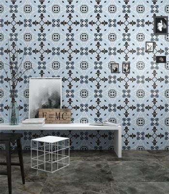 China No Fade Blue 200x200mm Flower Ceramic Rustic Tiles For Decoration And Wear-Resistant Wall Tiles For Bathroom for sale