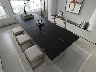 Cina Flare contemporaneo, lastra di porcellana vetrata per bar, 1420x2700mm, nero opaco, piattaforme in legno in vendita