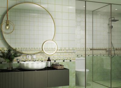 China Mirror Surface Green Wall Ceramic Tile And 300x600mm Waterproof Tiles For Bathroom for sale