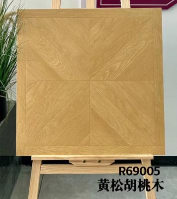 China Brown 600x600mm Antibacterial Floor Tiles And Wooden Ceramic Tile for balcony design for sale