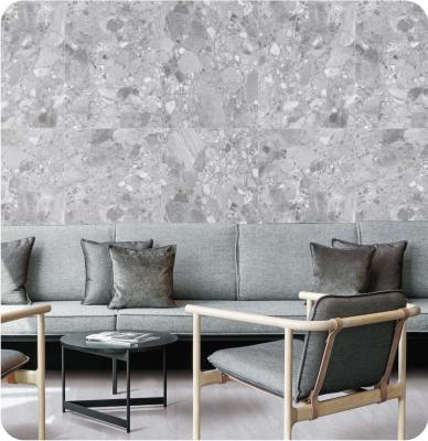 China Gray 750x1500mm Outside Wall Tiles And Interior Floor Stunning Terrazzo Baby Face Glazed Porcelain Tile For Building And Restaurant for sale