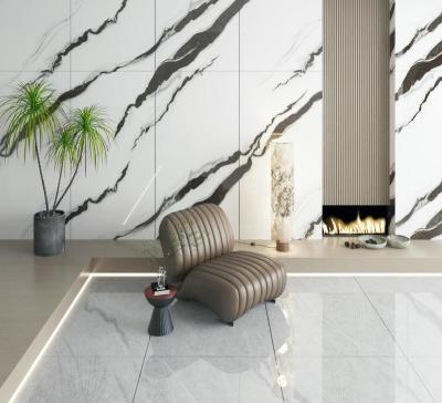 China Non-Slip Polished Glazed Porcelain Tiles And Carrara White 900x1800x9mm Interior Floor And Wall Tile For Decoration And Office for sale