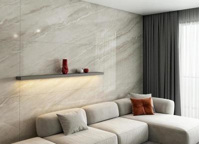 China Gray Modern 900x1800x9mm Marble Look Outside Wall Glazed Polished Porcelain Tile For Bathroom for sale