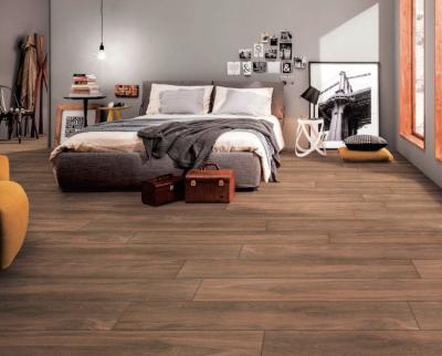 China 20cm Width Mildewproof Wooden Porcelain Tiles Dark Brown Ceramic 0.95cm for sale