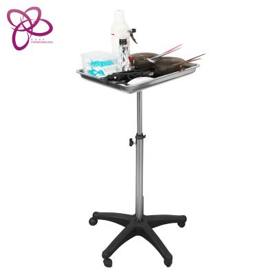 China For Hairdresser Supplies T0145 Commercial Wholesale Hair Extension Trolley Rack Salon Equipment For Hairdresser Silver Stainless Steel for sale