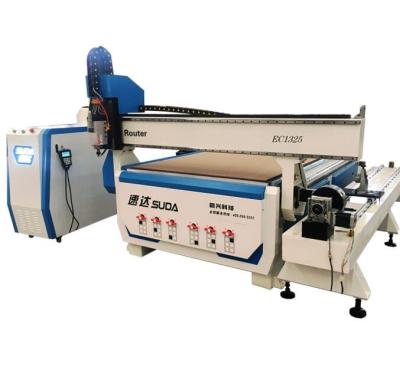 China Woodworking CNC Router 1325 SUDA 1325 SUDA For Wood Furniture Processing With Device Air Cooling Spindle FPGA NC Rotary Control System 4.5KW for sale