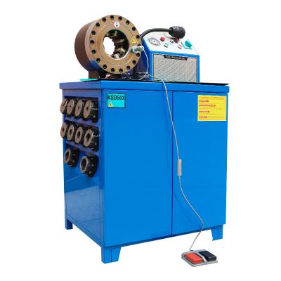 China Building Material Shops 2 Inch Vertical Classic Blue Wire Rope Machine Pipe Hydraulic Crimping Machine for sale