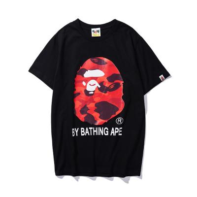 China Hip Hop newcomer BAPE fashion design the new around the neck T-shirt camouflage luminous monkey head T-shirt branded cheap t shirts for sale