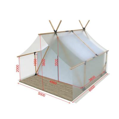 China Diagonal tying type high quality style four season tent Europe fabric oxford outdoor luxury camping Glamping tents for sale for sale