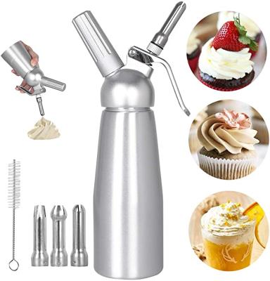 China Eco - Friendly Whipped Cream Dispenser Whipped Cream Maker , Whip Cream Canister , Ice Cream Dispenser With 3 Nozzles 500ml Maker Cream Whipper for sale