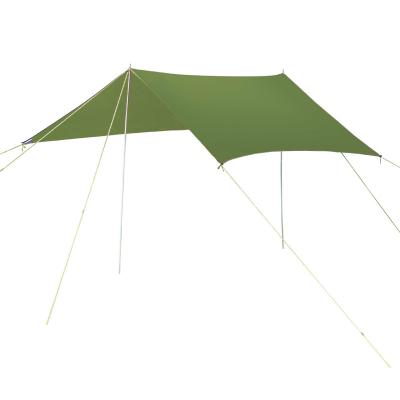 China Eco-friendly Portable Outdoor Camping Shelter Tent Roof Beach Sunshade Rainproof Tarp With Pole Canopy for sale