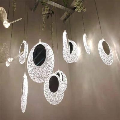 China New Hintcan Acrylic 10 Heads Peacock Feather Oval Heart Shaped Chandelier is Suitable for Wedding Venues for sale